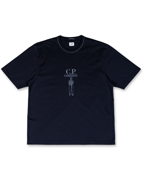 Mercerized Jersey 30/2 Twisted Short Sleeve Logo T-Shirt