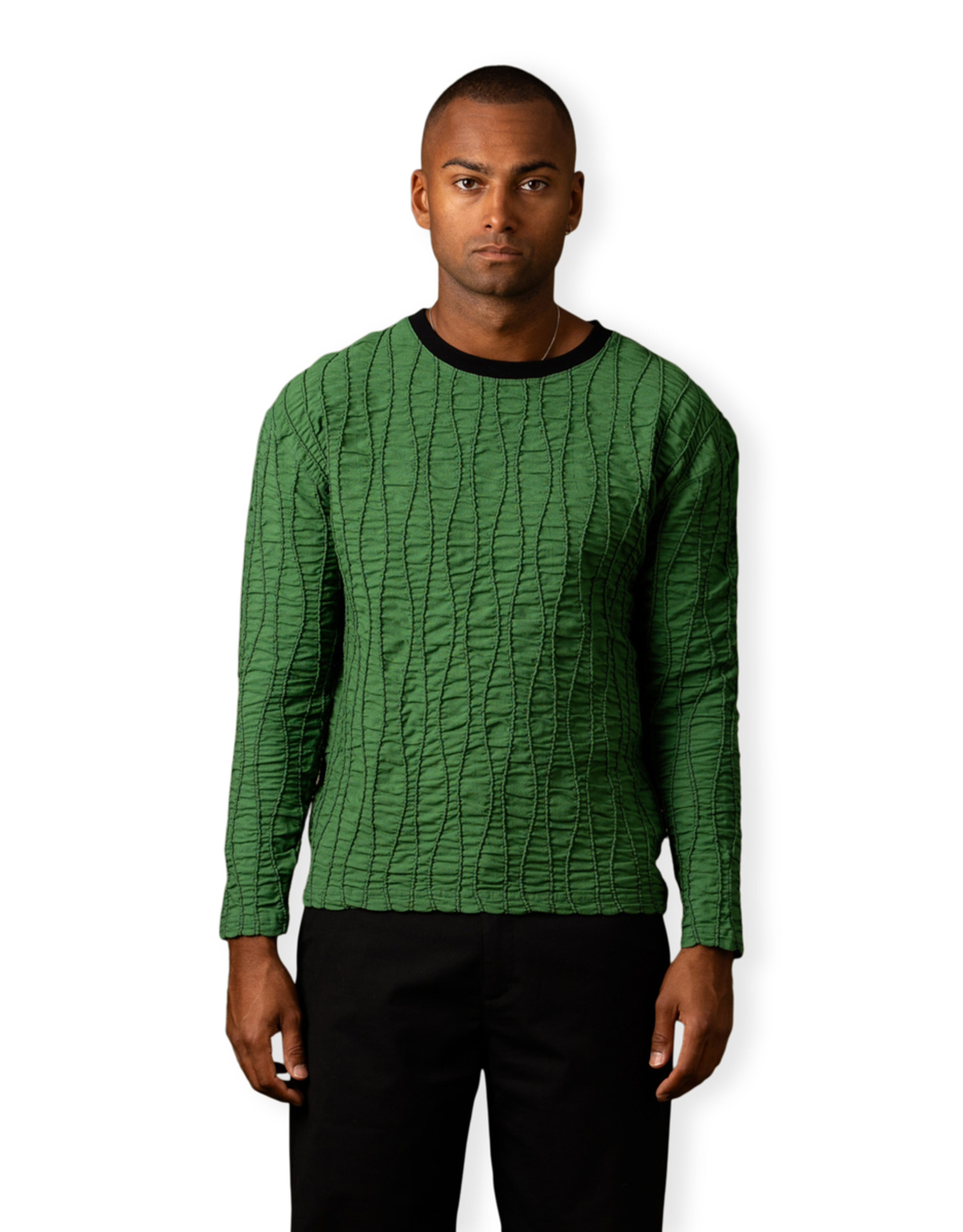 Raon Top Stitch Crewneck Sweater