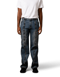 Woven Wave Wide Leg Jeans