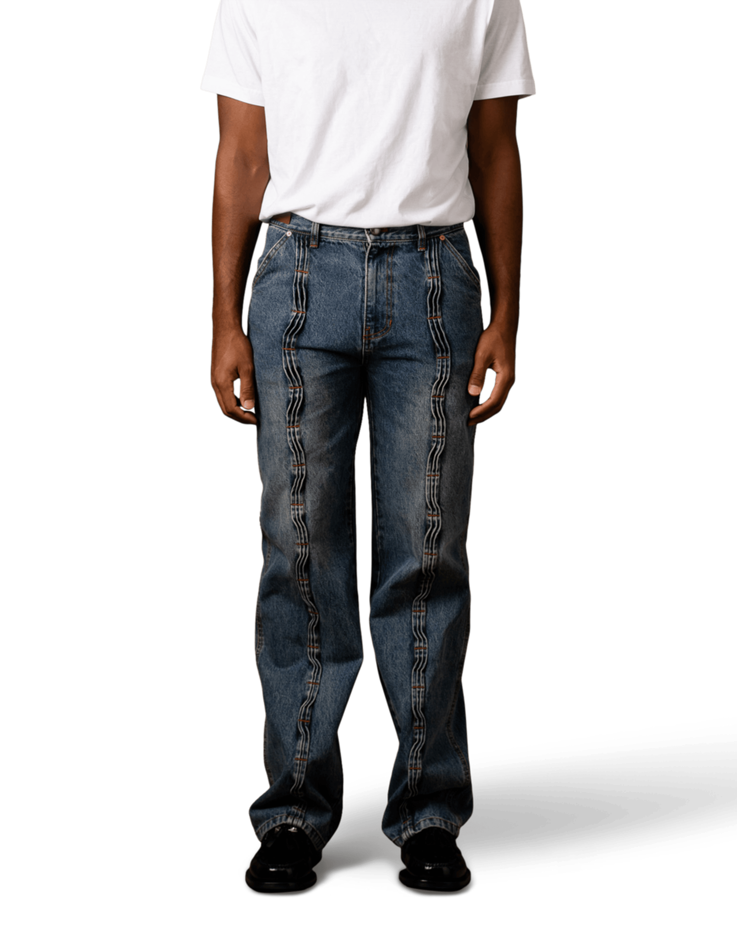 Woven Wave Wide Leg Jeans