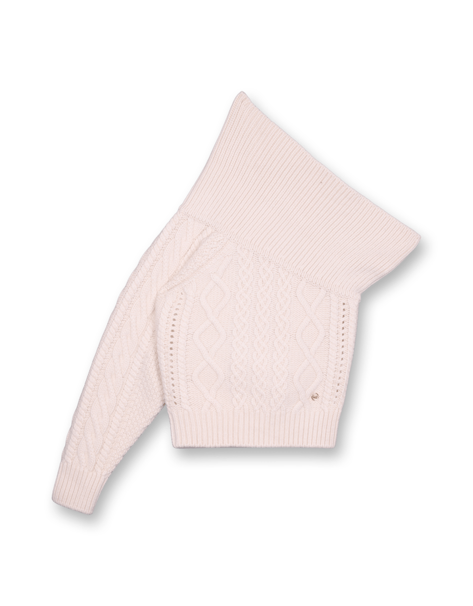 One Shoulder Chunky Cable Knit Top