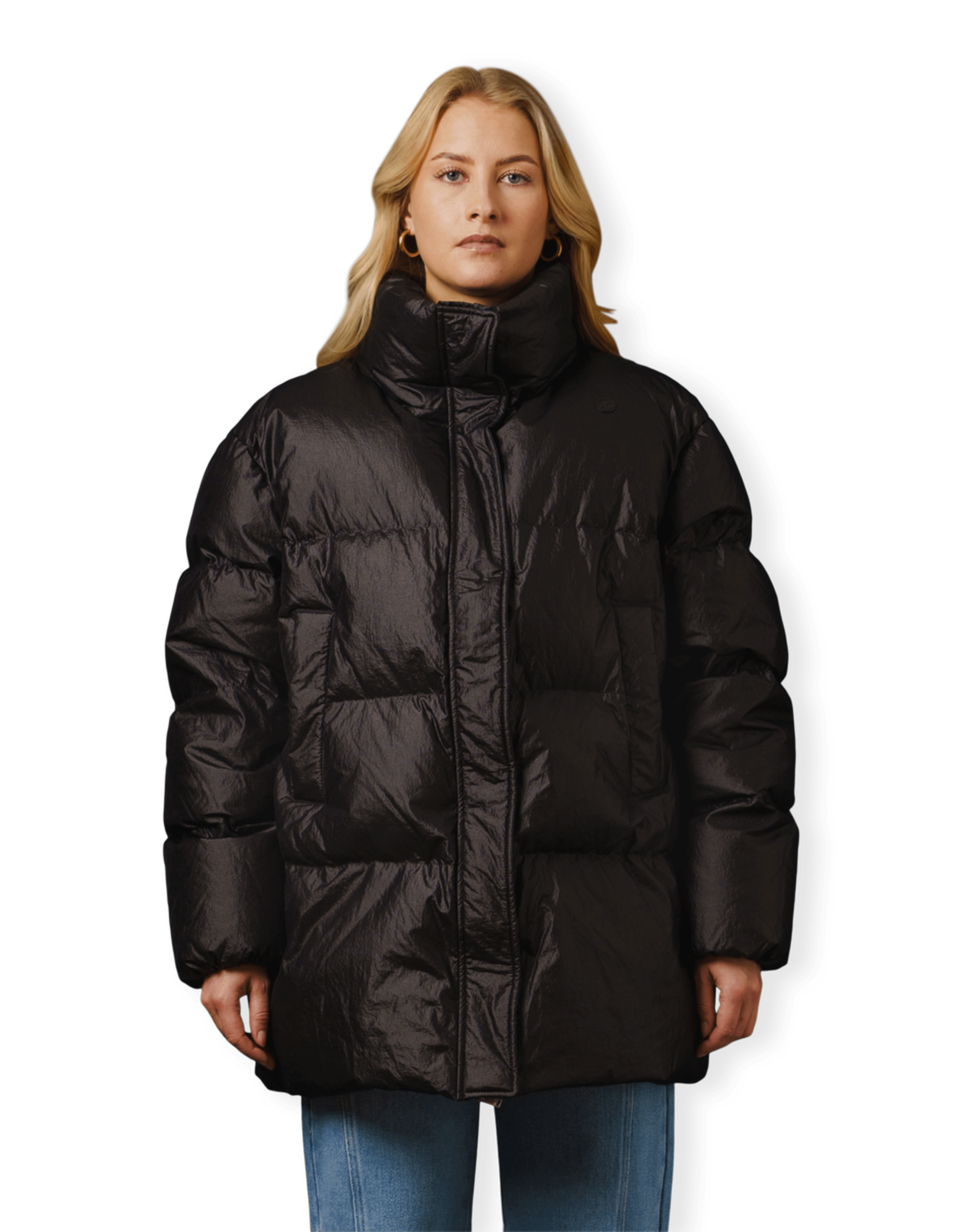 W' Shining Quilted Goose Down Jumper