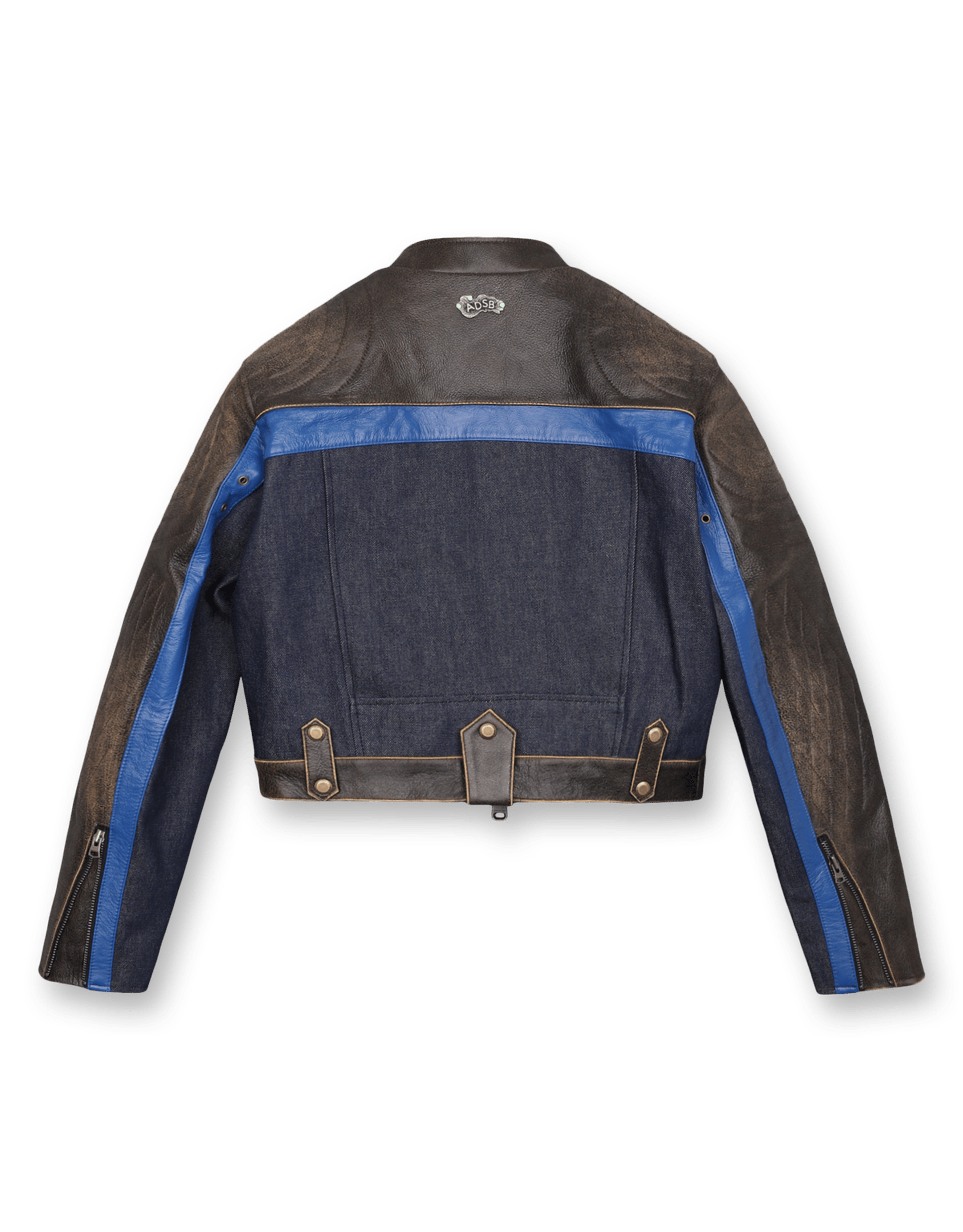 Denim Combo Racing Leather Jacket
