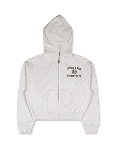 Sporty & Rich Varsity Crest Cropped Zip Hoodie - Rezetstore