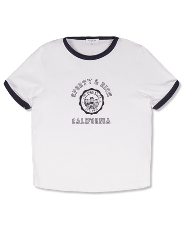 Sporty & Rich California Emblem Ringer T-Shirt - Rezetstore