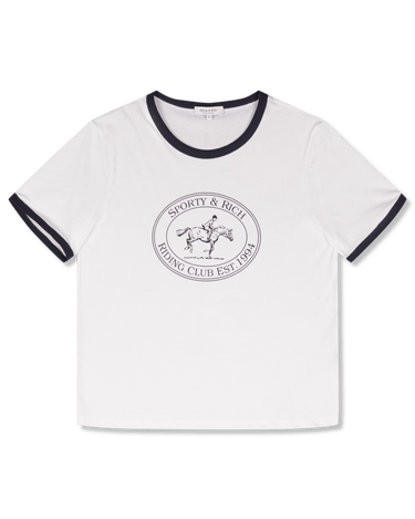 Sporty & Rich Riding Club Ringer T-Shirt | Rezet Store