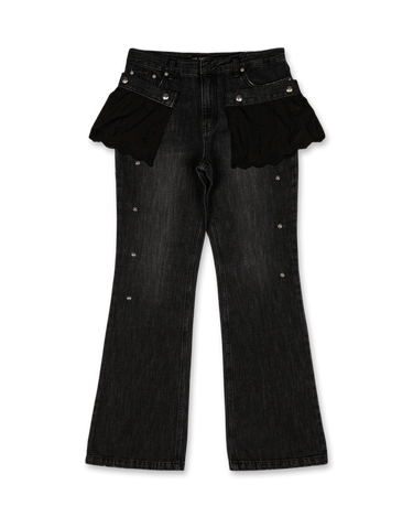 Andersson Bell Flower Lace Attached Bootcut Jeans - Rezetstore