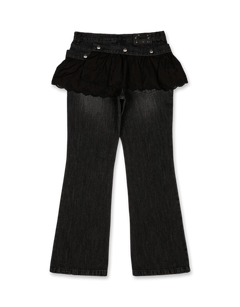 Andersson Bell Flower Lace Attached Bootcut Jeans - Rezetstore