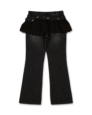 Andersson Bell Flower Lace Attached Bootcut Jeans - Rezetstore