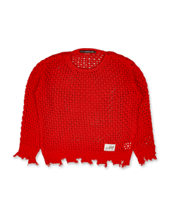 Unisex Damaged Boatneck Sweater