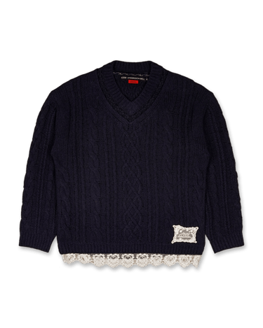 Andersson Bell Lace Chunky V - Neck Knit - Rezetstore