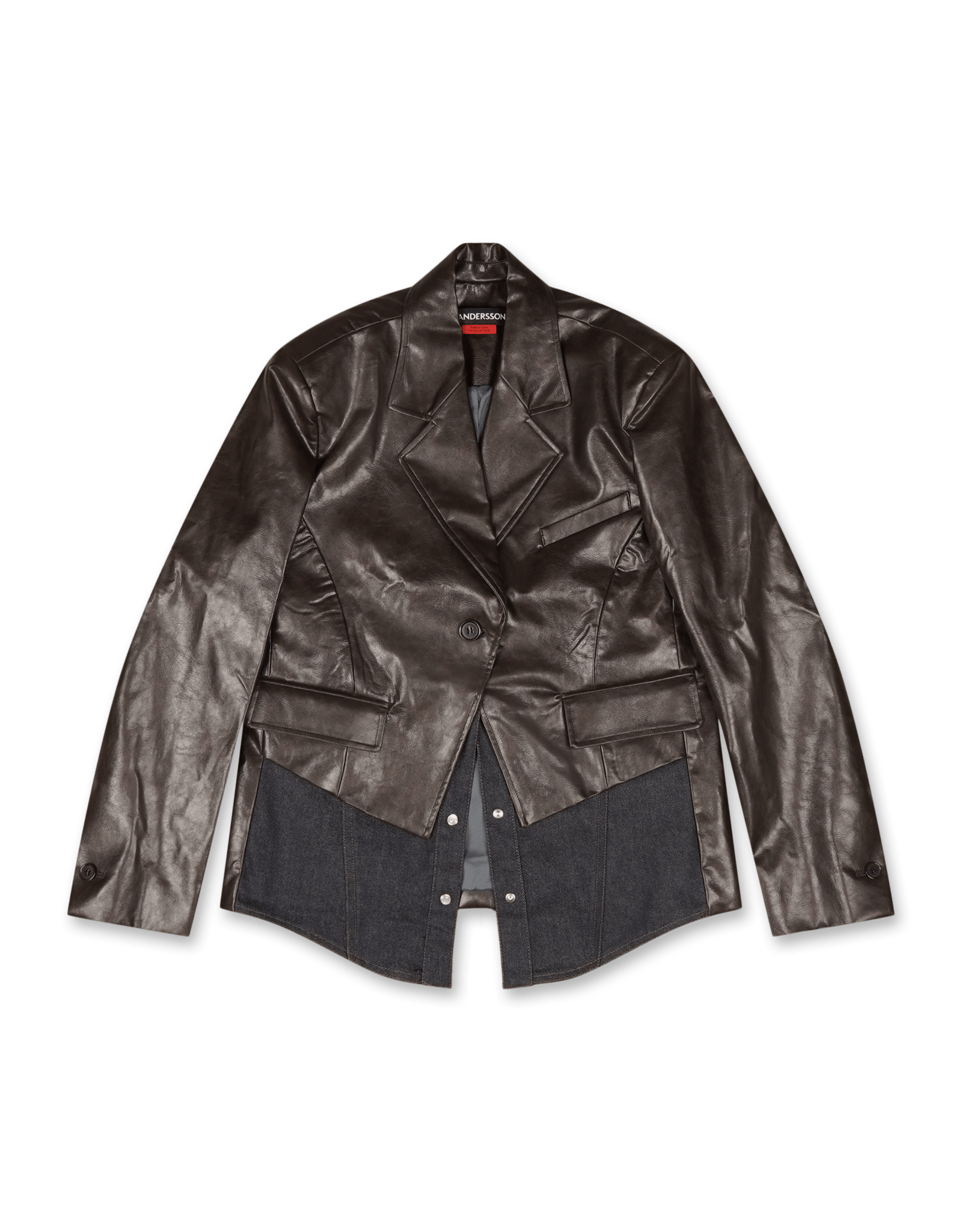 Hybrid Faux-Leather Blazer