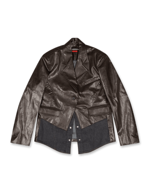 Hybrid Faux-Leather Blazer