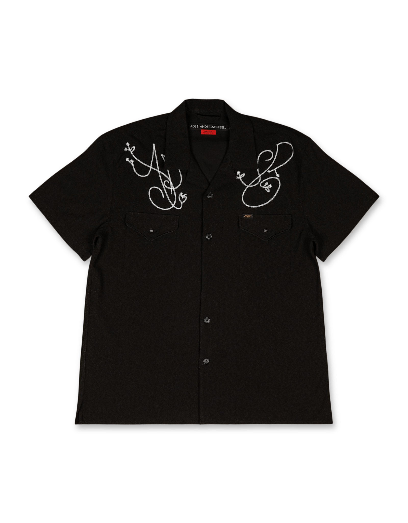 Black Adsb Chain Embroidery Shirts