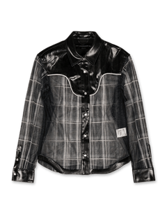 Andersson Bell Patent Leather Combo Sheer Western Shirts | Rezet Store