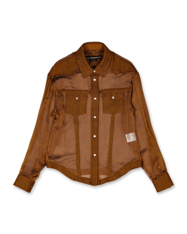 Andersson Bell Herringbone Cut - Out Silk Chiffon Shirts | Rezet Store