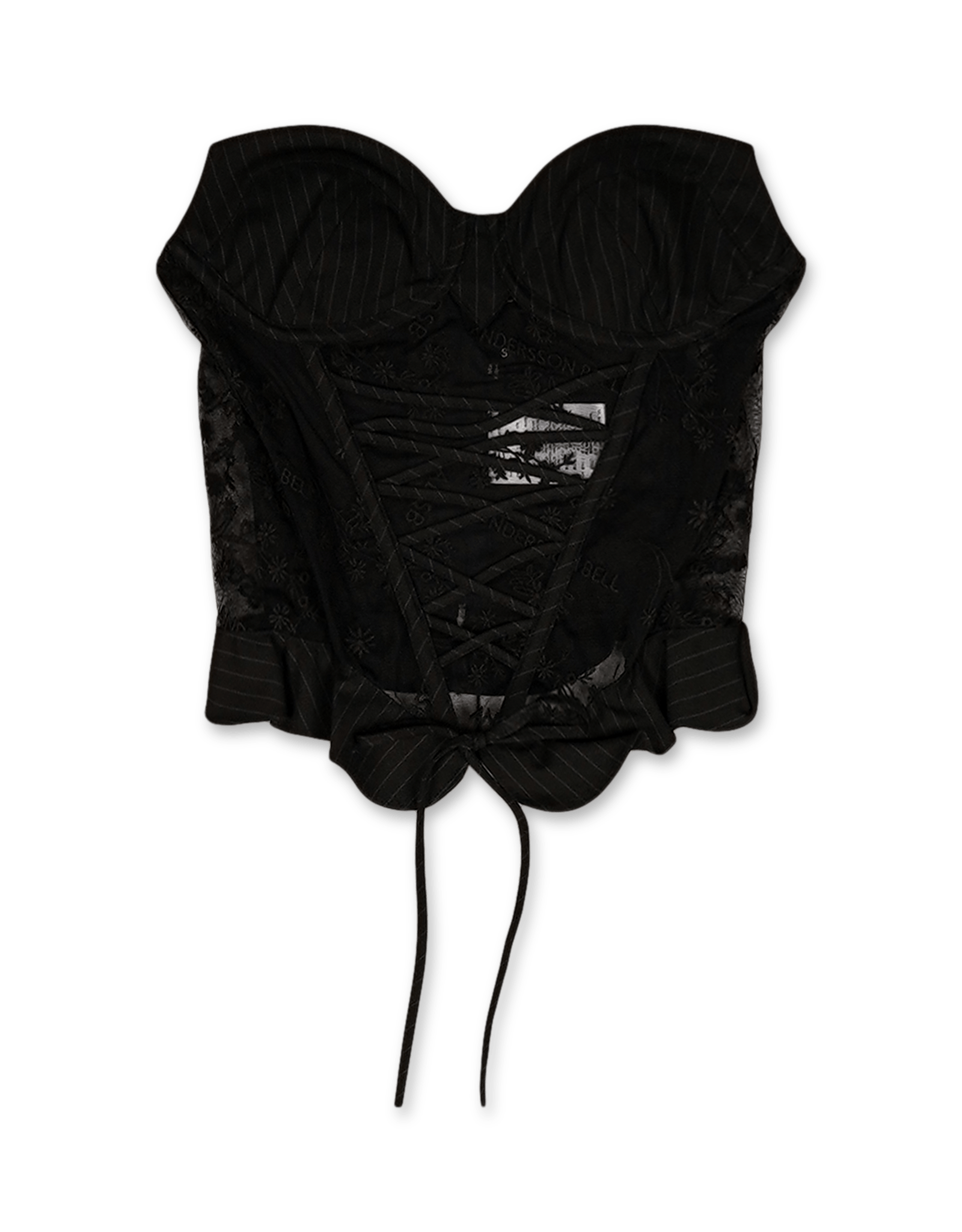 Andersson Bell Stripe Combo Logo Lace Corset Top | Rezet Store