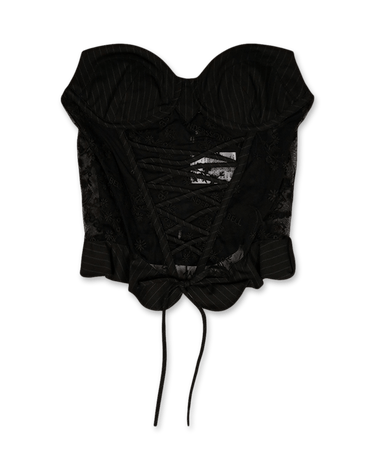 Andersson Bell Stripe Combo Logo Lace Corset Top | Rezet Store