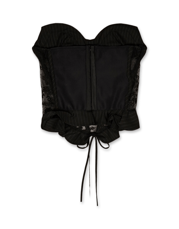 Andersson Bell Stripe Combo Logo Lace Corset Top | Rezet Store