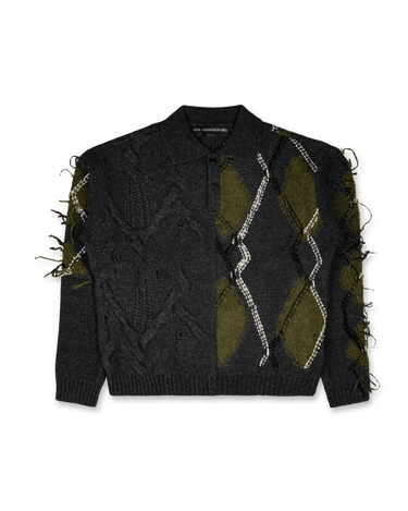 Andersson Bell Argyle Fisherman Polo Sweater | Rezet Store