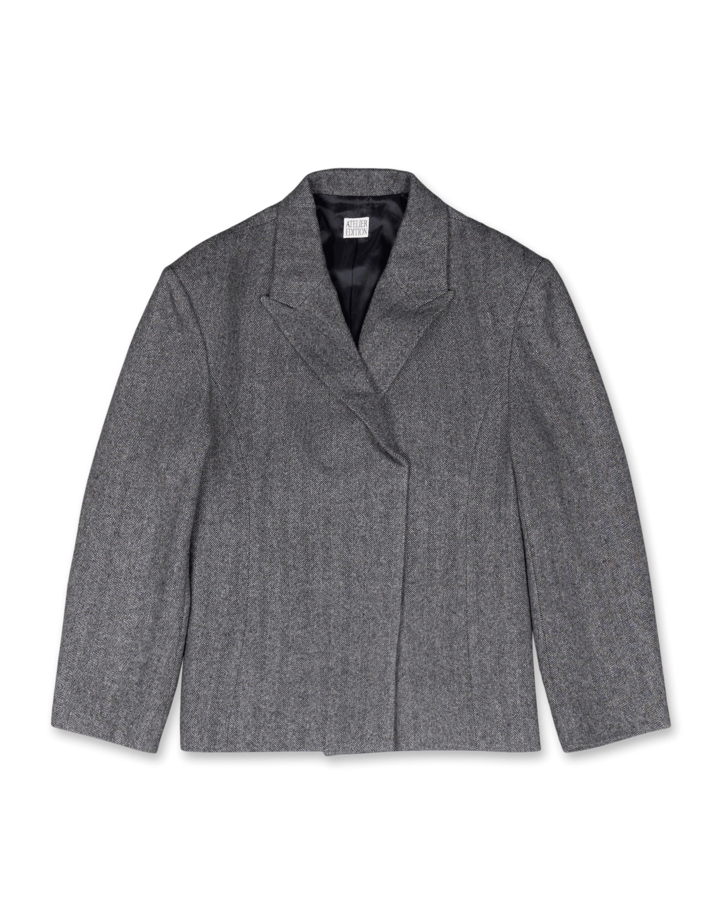 Herringbone Hidden Button Jacket