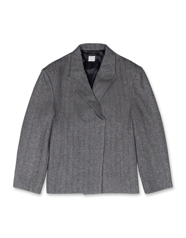 Herringbone Hidden Button Jacket