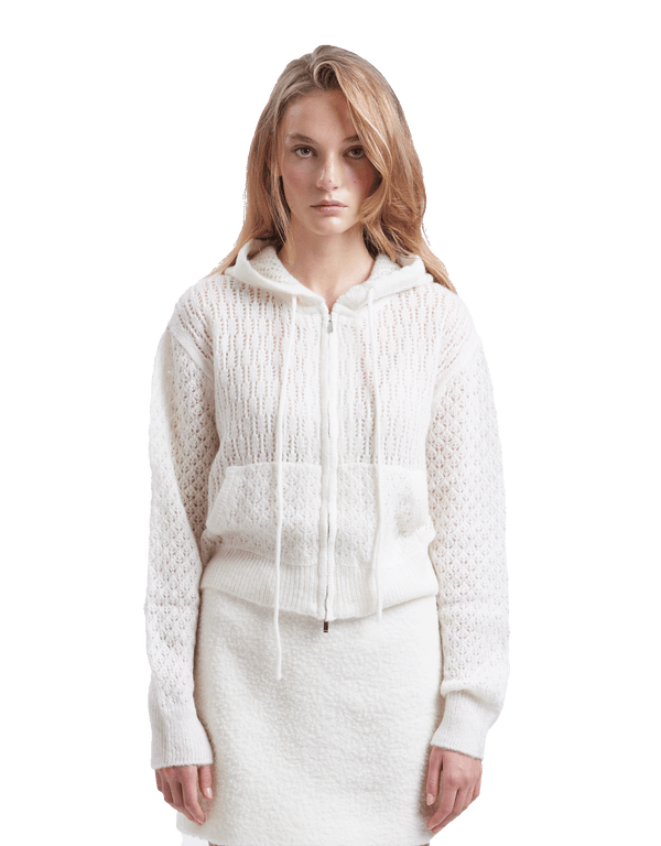 Mohair Hooded Cardigan