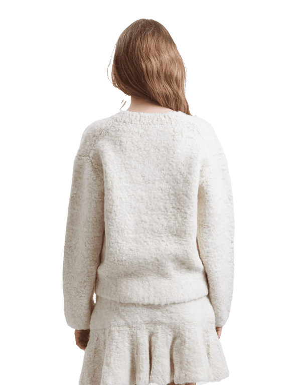 Wool Boucle V-Neck Knit