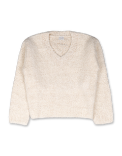 Wool Boucle V-Nect Knit