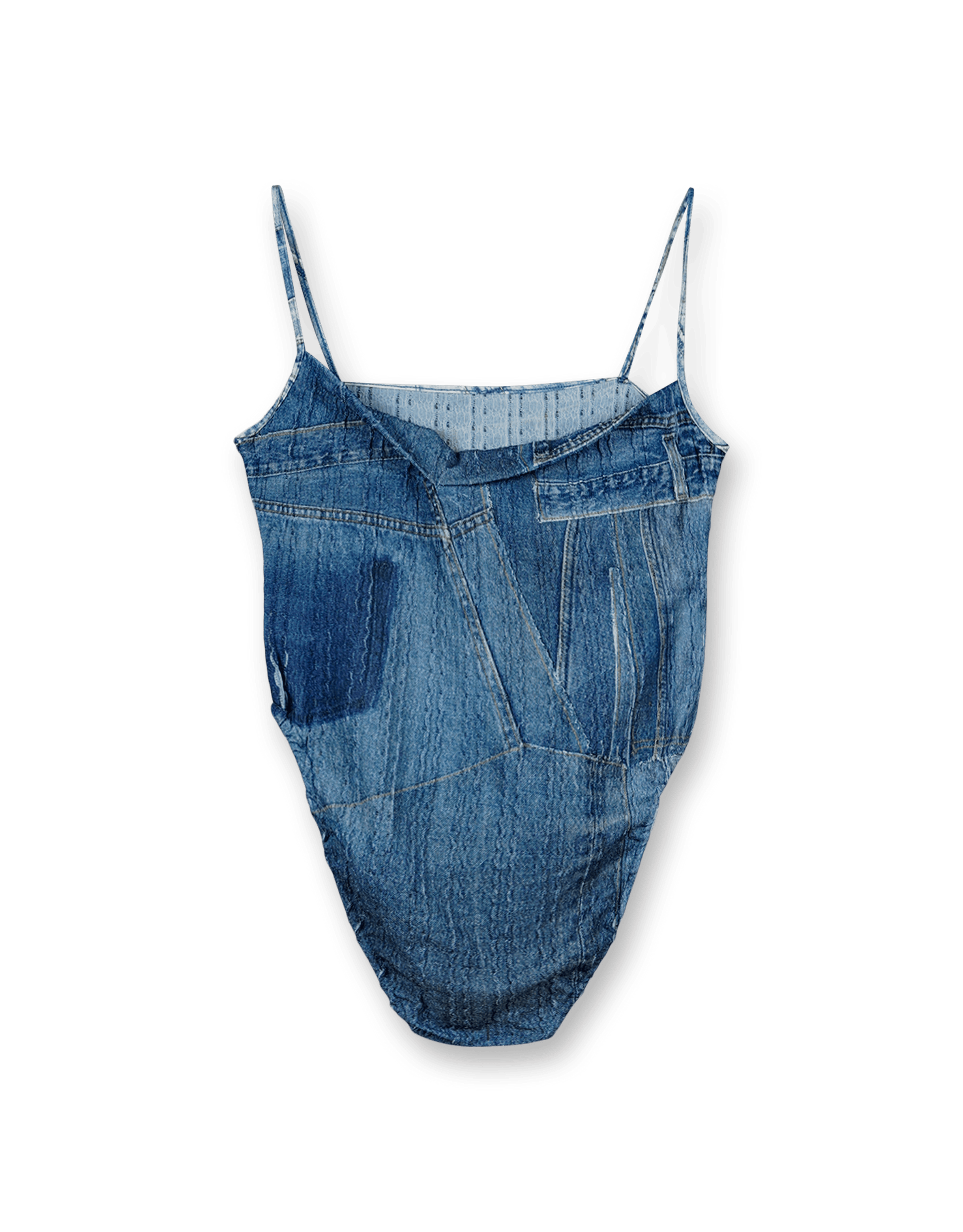 Denim Printed Knit Bodysuit