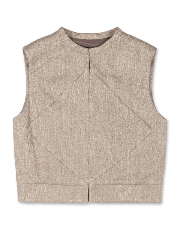 Wool Tweed Motive Vest