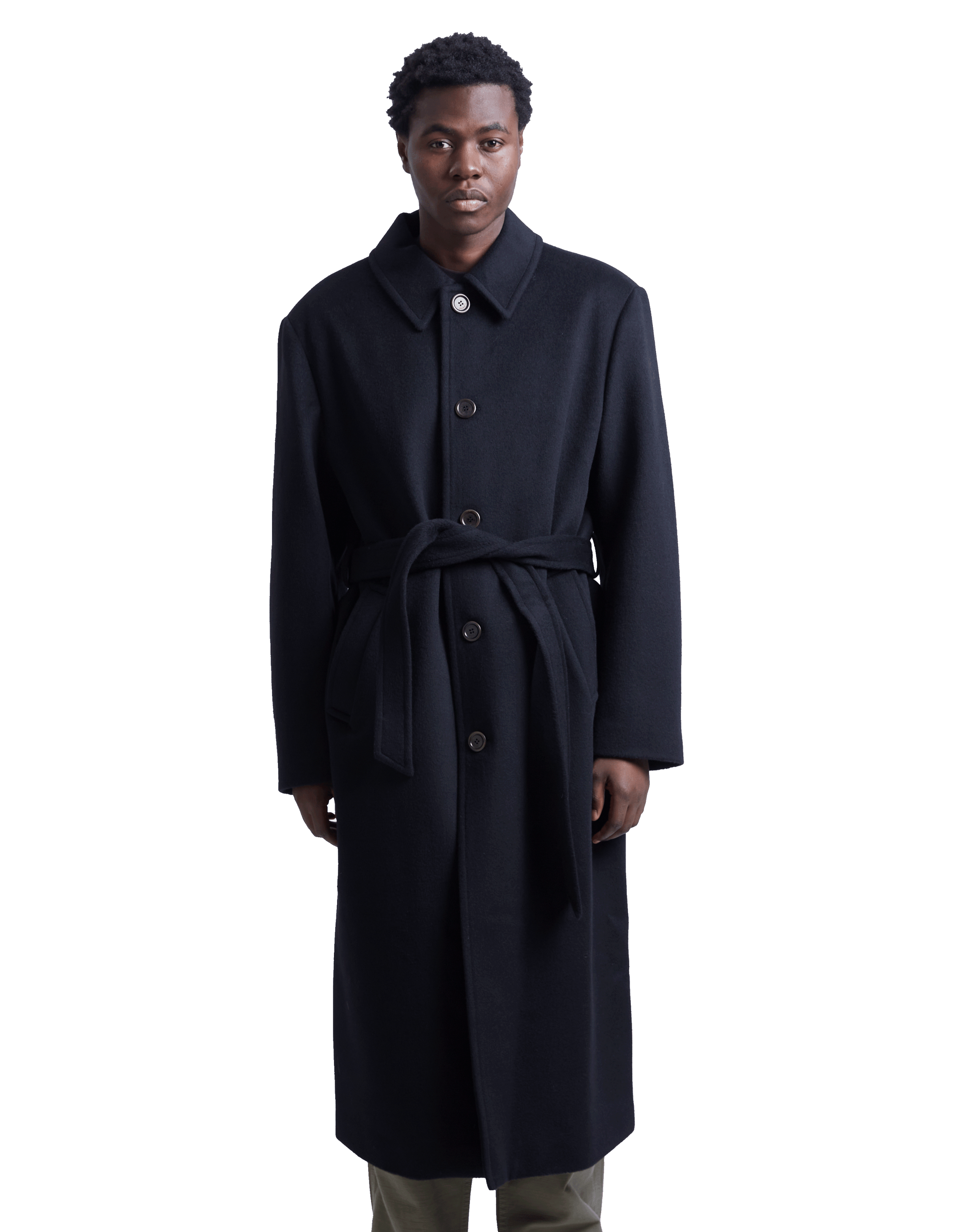 Mens Single Breasted Long Coat