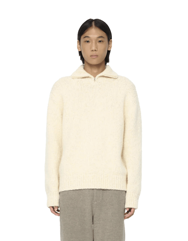 Hairy Slub Half Zip Up Knit