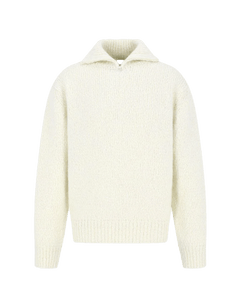 Hairy Slub Half Zip Up Knit