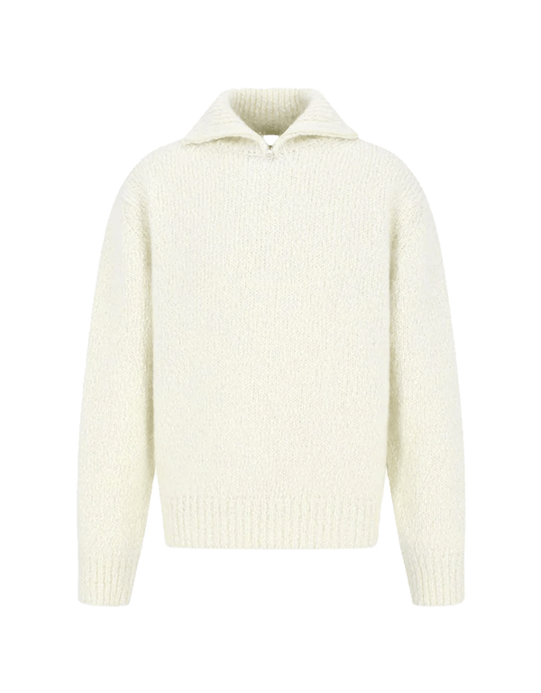 Hairy Slub Half Zip Up Knit