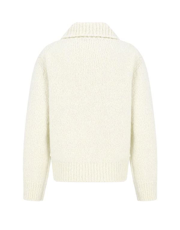 Hairy Slub Half Zip Up Knit