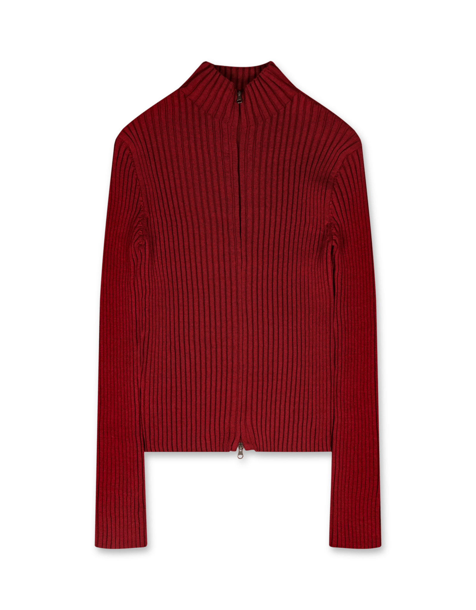 Amomento Ribbed High Neck Zip Up | Rezet Store