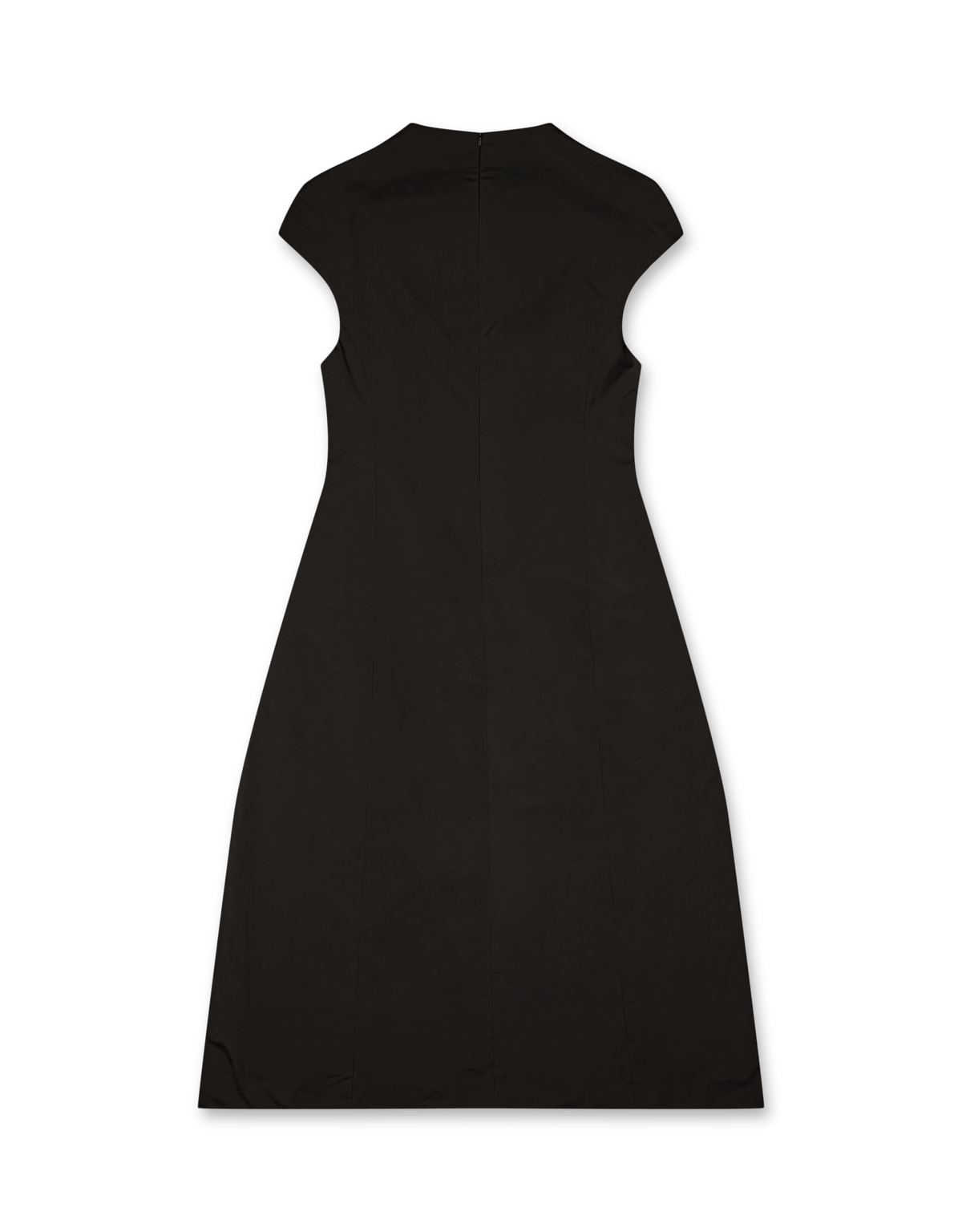 Amomento Taffeta Mock Neck Volume Dress Black Dresses Womens