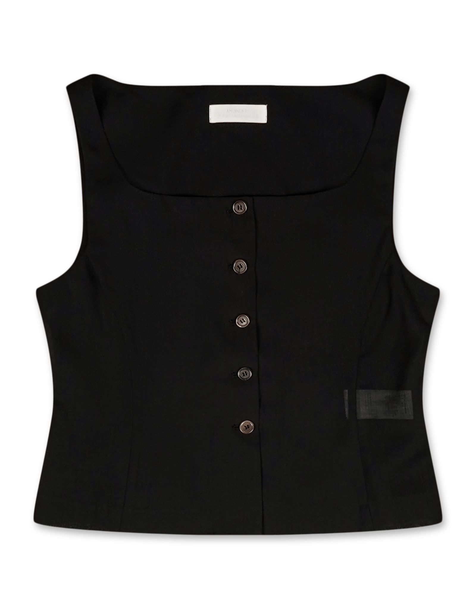 Amomento Sheer Scoop Neck Two Way Vest | Rezet Store