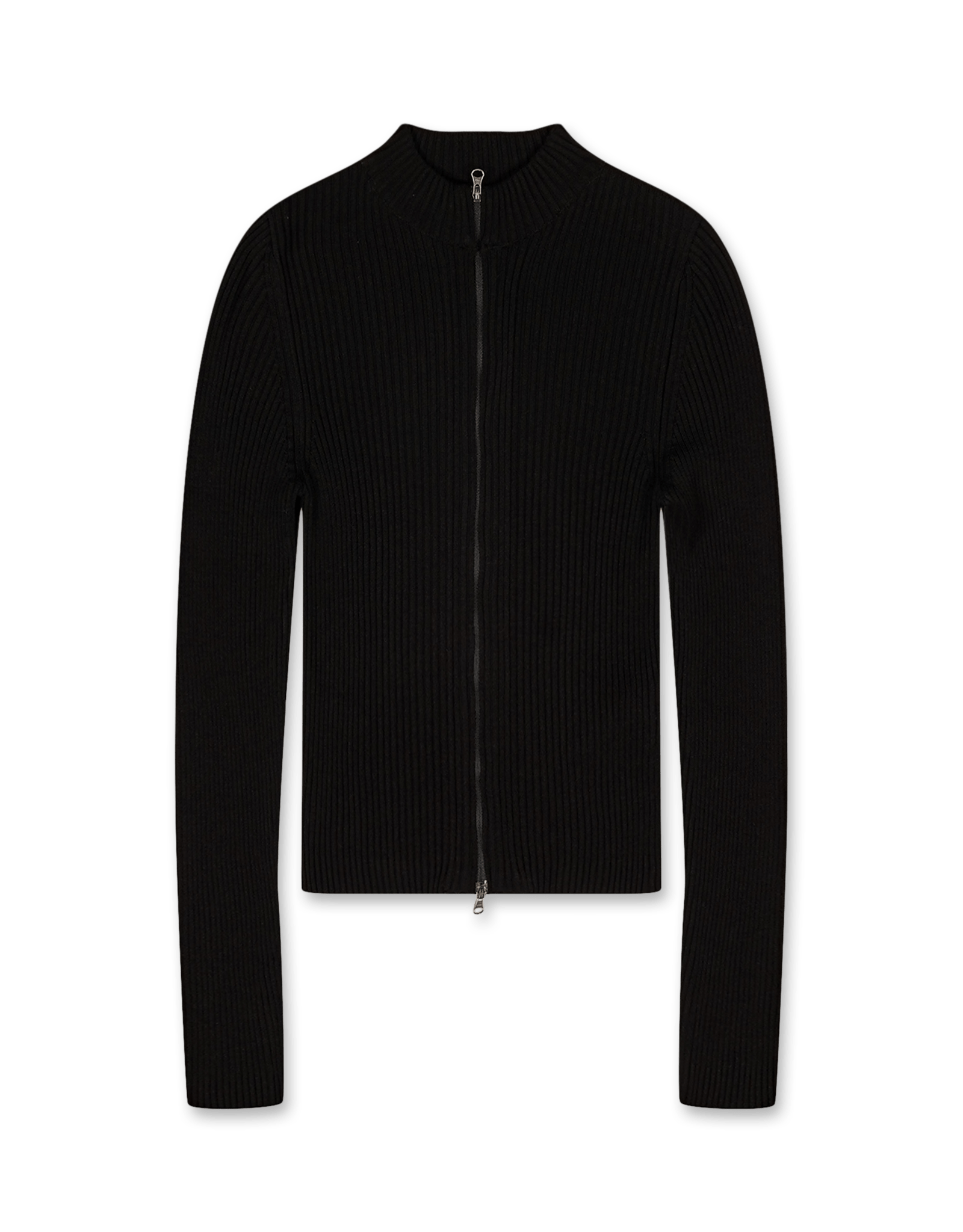 Ribbed Mock Neck Cardigan