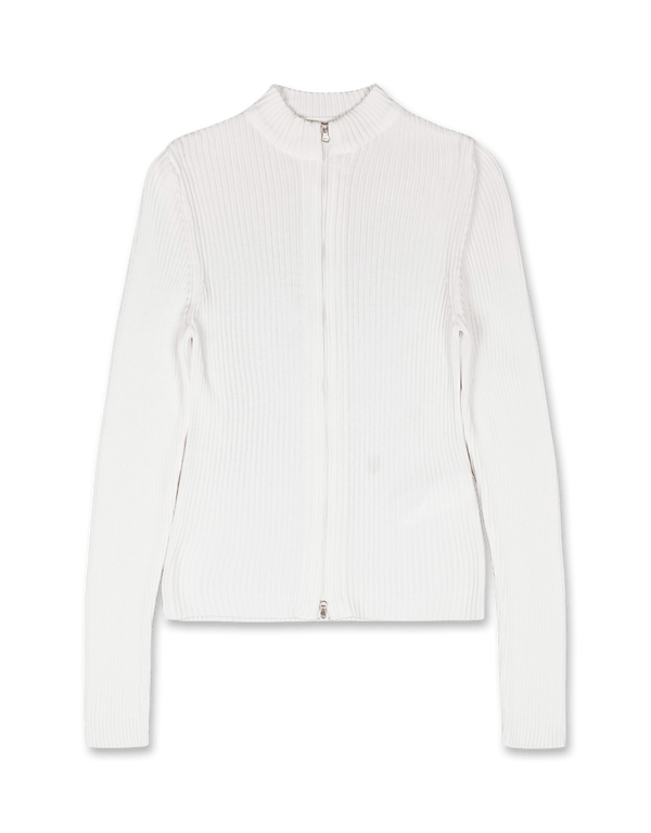 Ribbed Mock Neck Cardigan