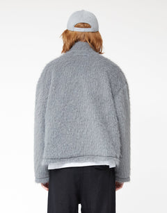 Faux Alpaca Track Jacket