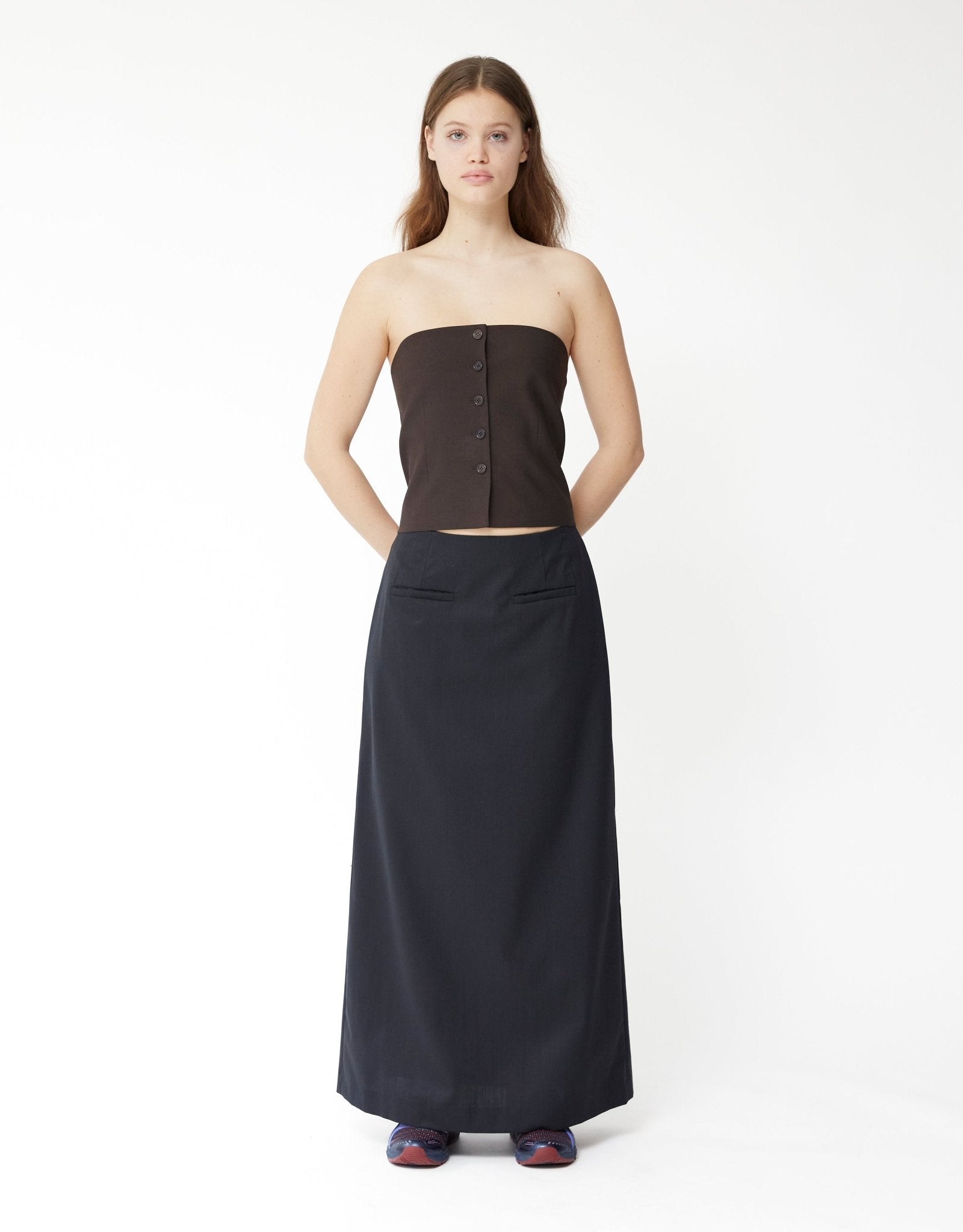 Stripe Maxi Long Skirt