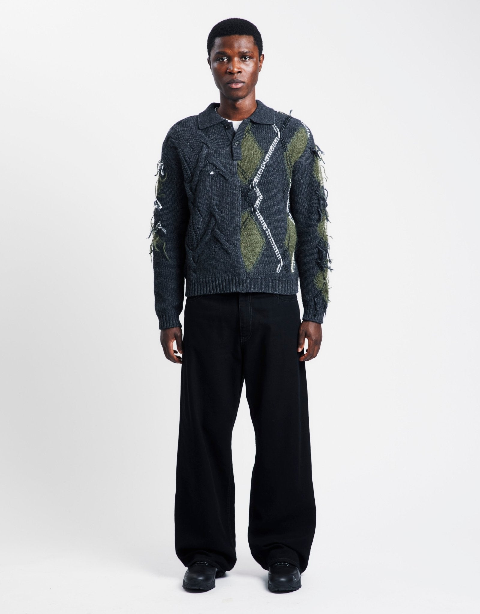 Andersson Bell Argyle Fisherman Polo Sweater | Rezet Store