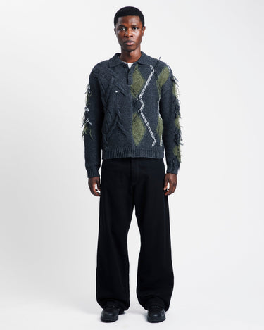 Andersson Bell Argyle Fisherman Polo Sweater | Rezet Store