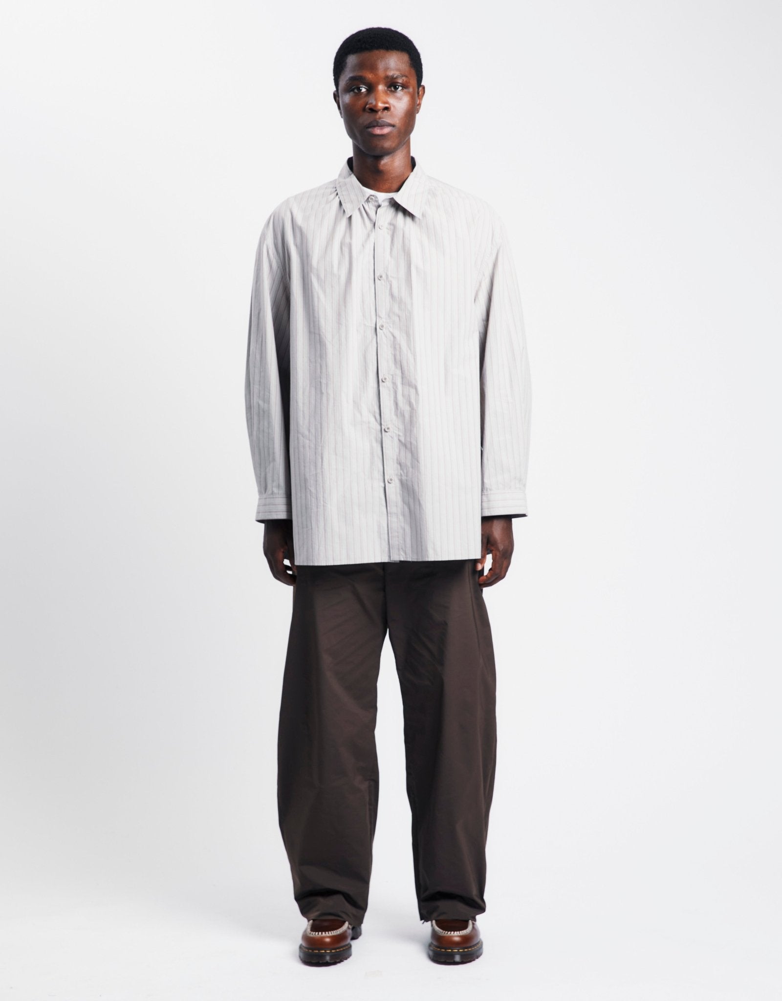 Amomento Stripe Shirring Oversized Shirts | Rezet Store