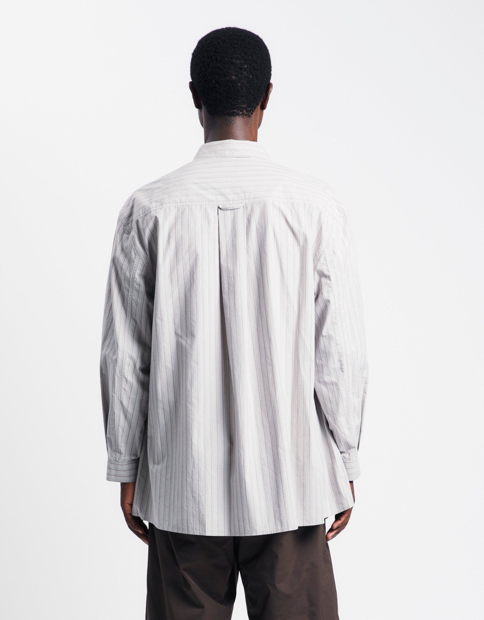Køb Amomento Stripe Shirring Oversized Shirts i grå