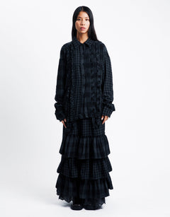 OPEN YY Rolled Waist Tiered Skirt | Rezet Store