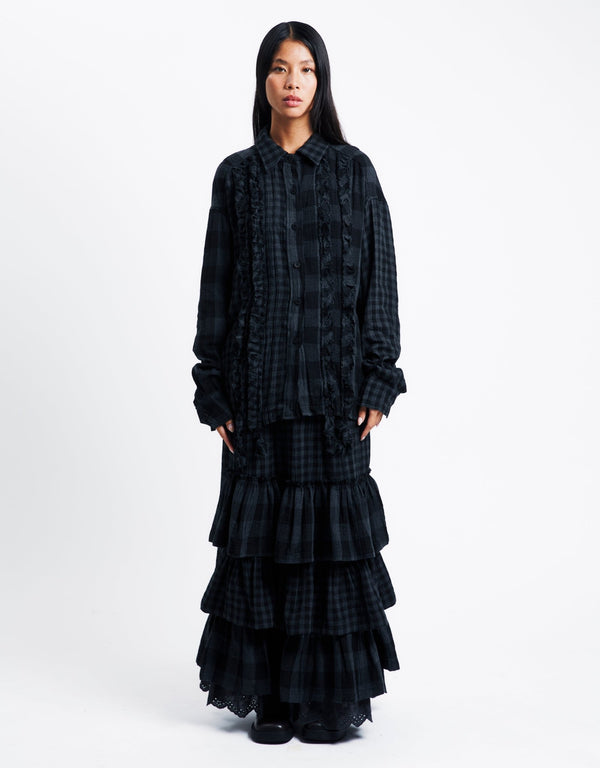 OPEN YY Rolled Waist Tiered Skirt | Rezet Store