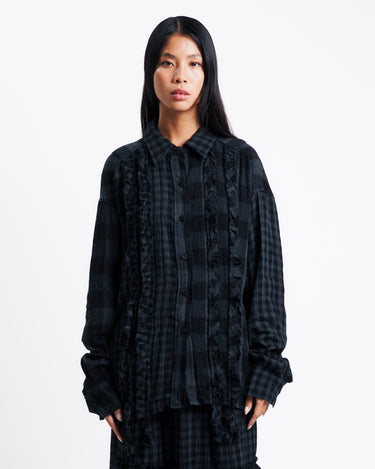 OPEN YY Crinkled Ruffle Shirt | Rezet Store